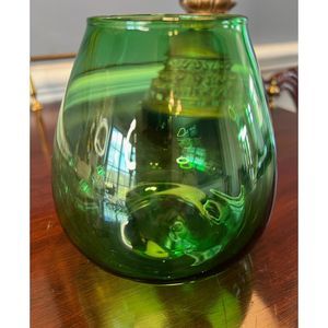 Vintage Anchor Hocking Vase Votive Candle Holder Dark Green